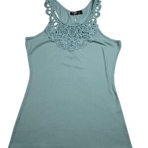 YOINS Women's Crochet Lace Tank Top‎ - Teal